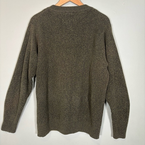 RedHead Henley Rib-Knit Fisherman Sweater-Olive Green-Men XL - Picture 3 of 5